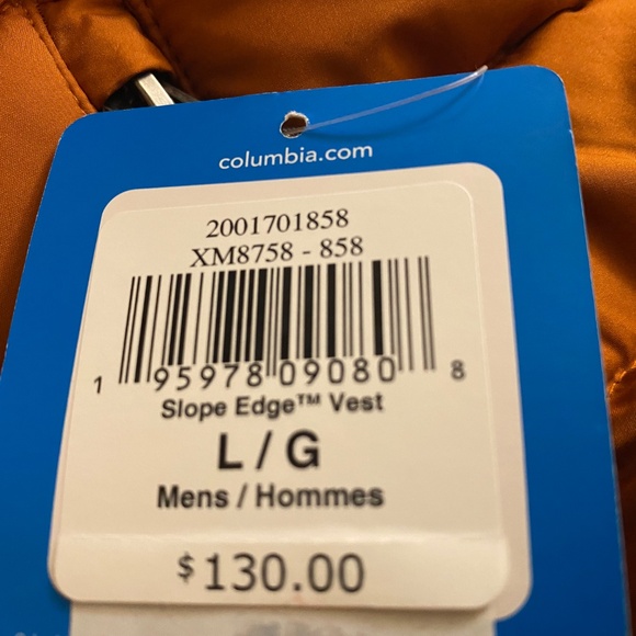 Columbia Men's Vibrant Orange Quilted Vest - Picture 4 of 4